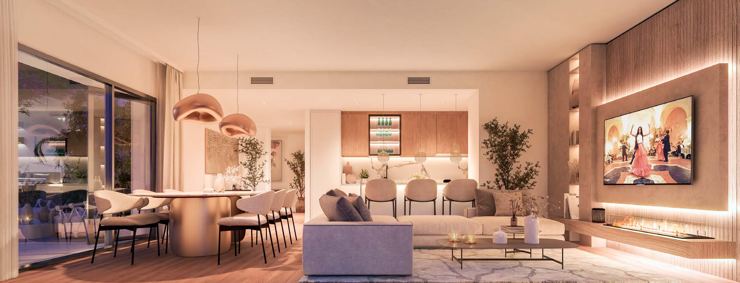 Amaranta Casares: salón y cocina open plan