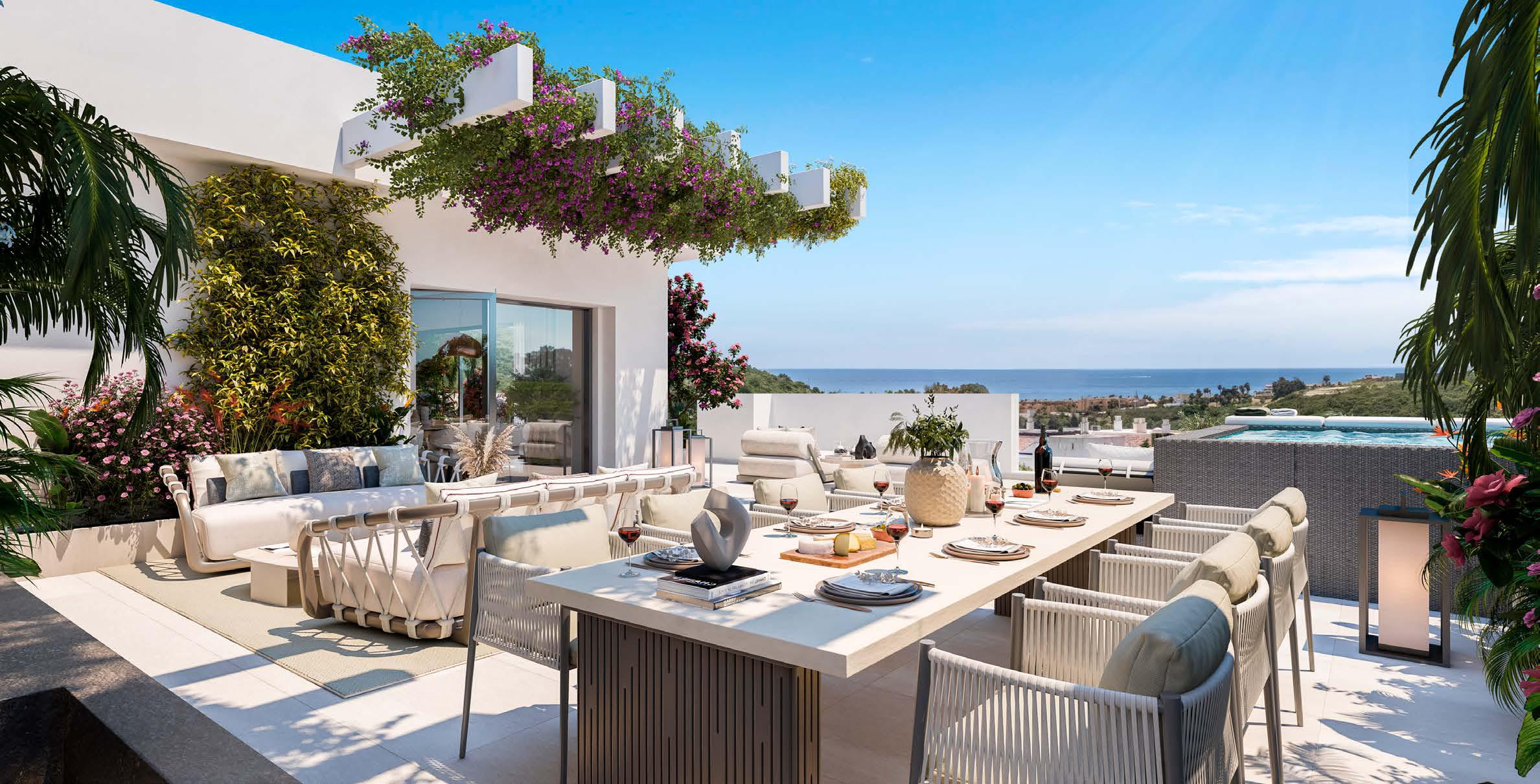 Amaranta Casares: terraza de ático con comedor exterior