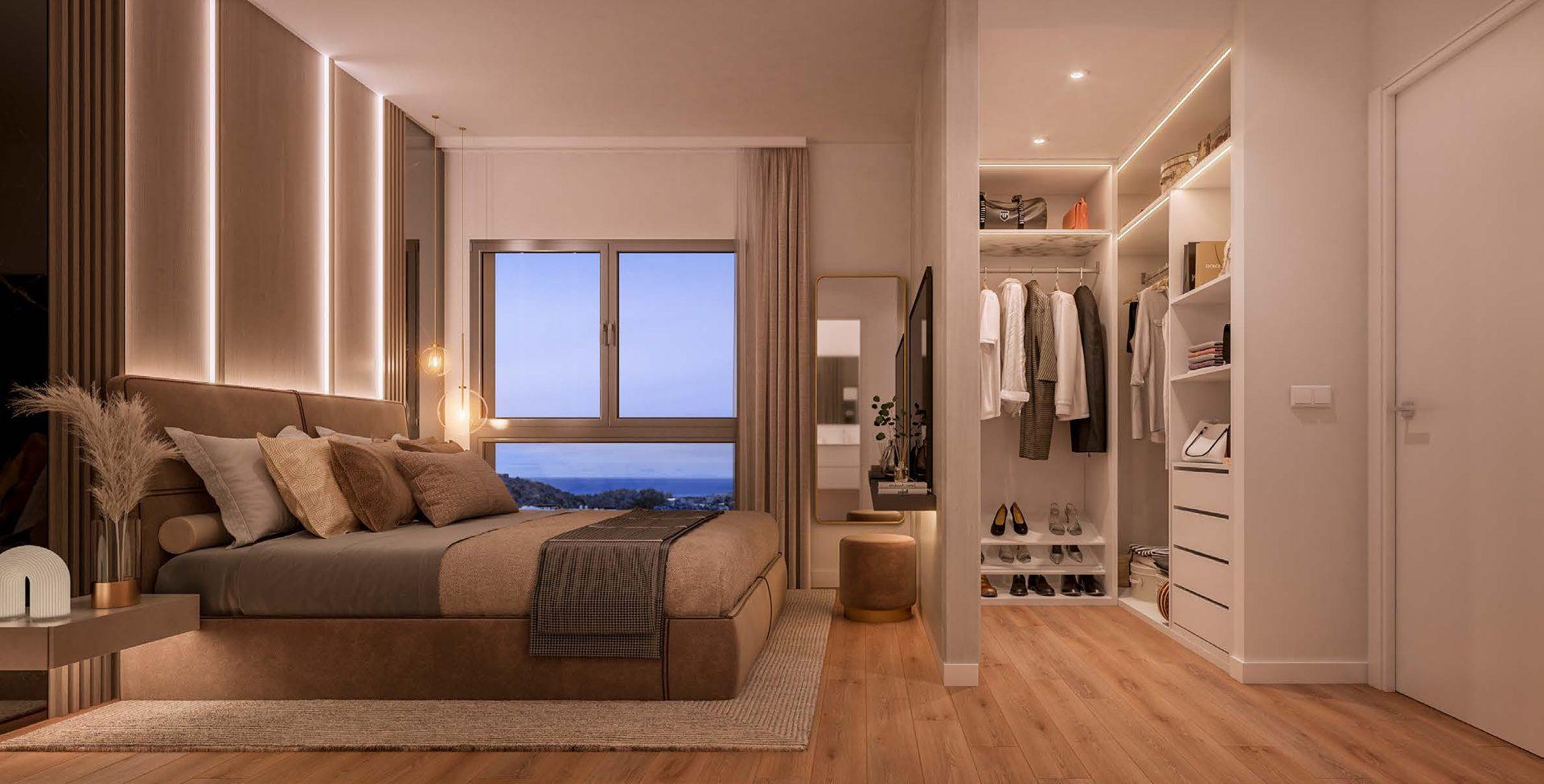 Amaranta Casares: dormitorio principal con vestidor